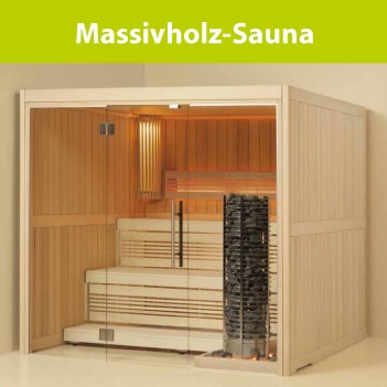 Massivholz-Sauna